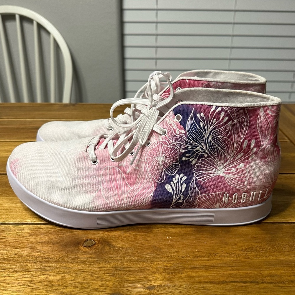 Nobull Project Mulberry Watercolor Trainers Canvas Mid Top - Size 15 - Worn Once